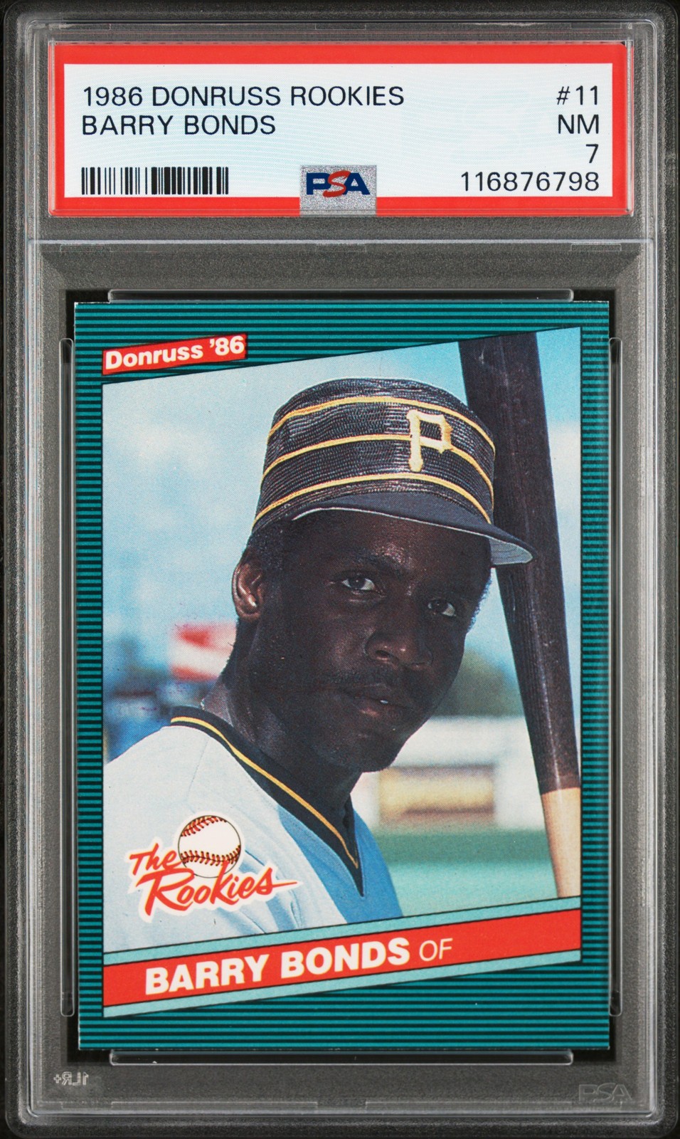 1986 DONRUSS ROOKIES #11 BARRY BONDS ROOKIE RC PSA 7