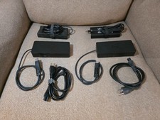 2 Genuine Dell D6000 Dual Display USB-C Universal Docking Stations w/130 W Adapt