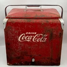 Vintage Coca Cola Soda Metal Picnic Cooler Ice Chest Progress Refrigerator Co.