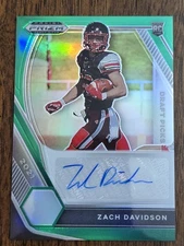 2021 Panini Prizm Draft Picks Green Zach Davidson #DPA-ZAD Rookie Auto RC BILLS
