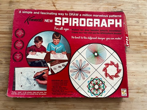 Kenner Spirograph Drawing Set MPN 401 w/ Case & How to Draw Booklet 1967