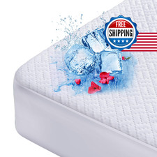 Hanherry Cooling Waterproof Mattress Protector Queen Size Mattress Cover 3D Air