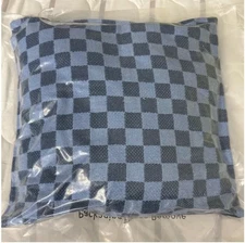 Room Essentials Square Pillow 16in X 16in Blue Checked NWT Sealed