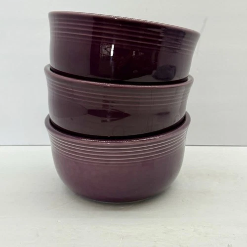 Fiesta Heather Purple Cereal Soup Bowls Set of 3 HLC USA Fiestaware