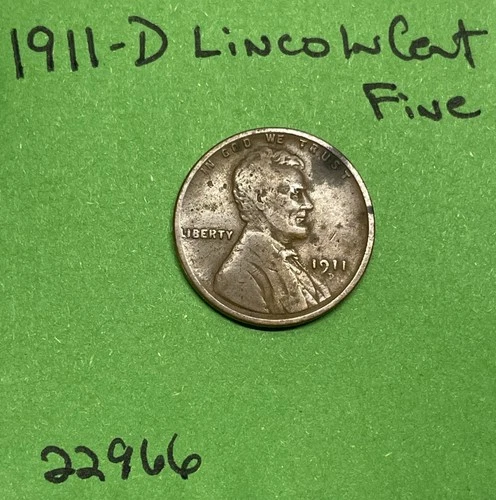 1911 D Lincoln Wheat Cent / Penny 1c Fine