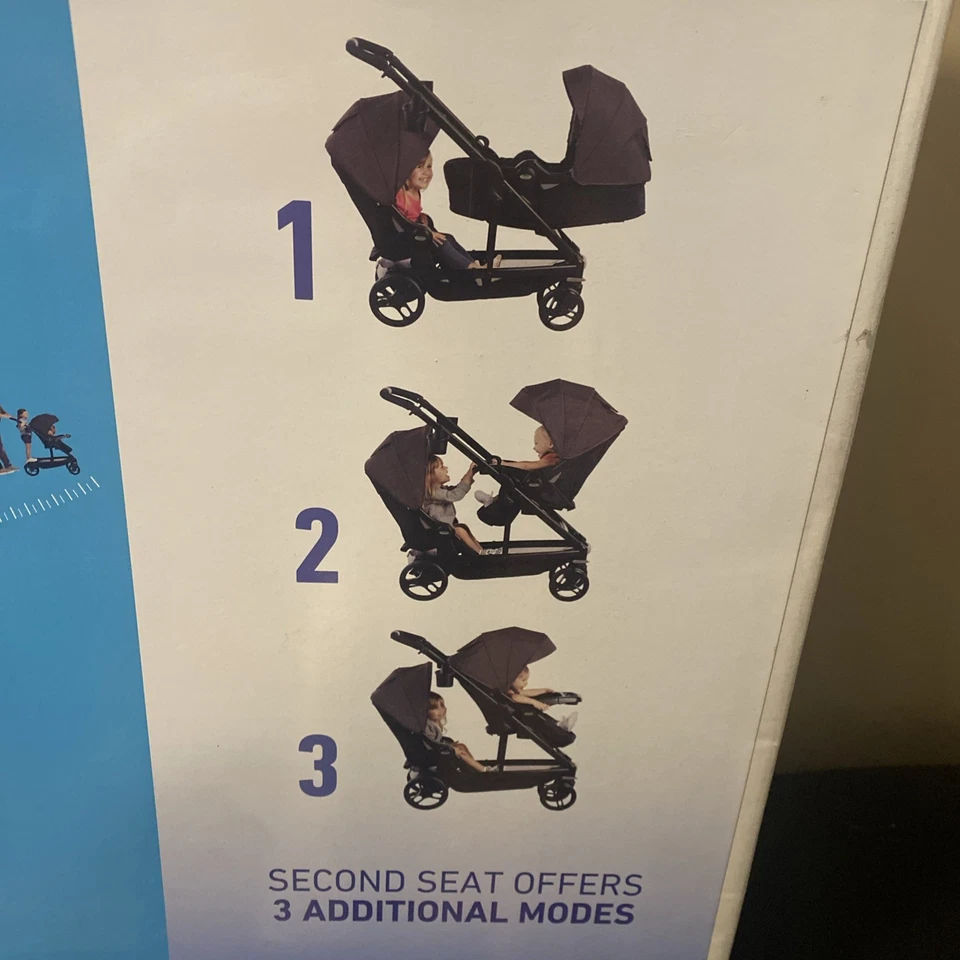 Graco Uno2Duo Stroller Second Seat, Ace Fashion w/Peek A Boo window UV50 canopy - Image 3 of 4