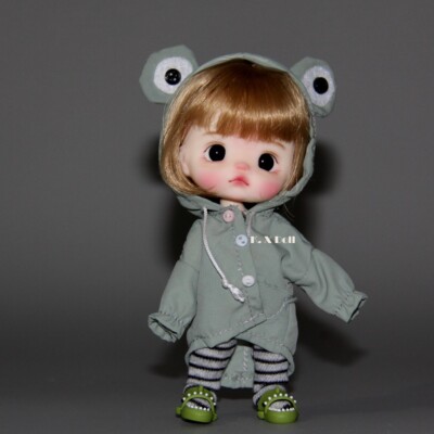 Cute 1/8 BJD Doll Girl 15cm Resin Eyes Face Makeup Wigs Full Set Figure Toy Gift