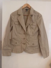 H&M Light Brown Taupe 100% Cotton Jacket in Size 12 - imperfect
