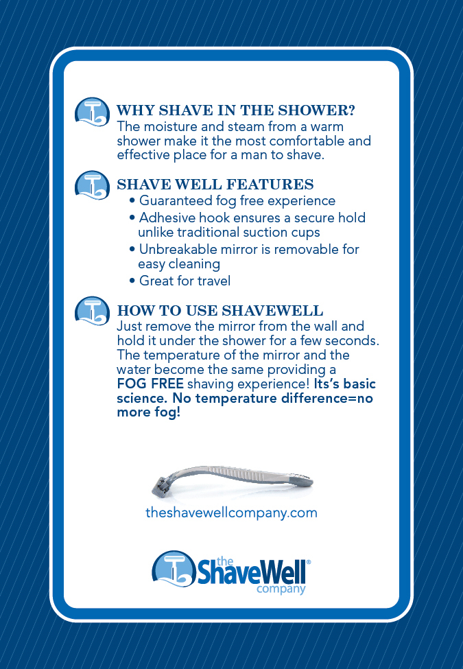 SHAVE WELL FOG FREE SHOWER SHAVE MIRROR enjoy a fogless shave in your