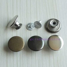 17mm 0.67" Look Inside Fine Jean Tack Snap Button Stud Rivet NO-SEW 10 25 50 100