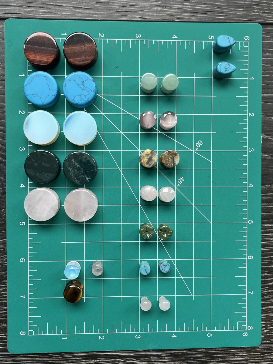 13 Pairs Multi Stone Multi Size Ear Gauge Plugs View 3