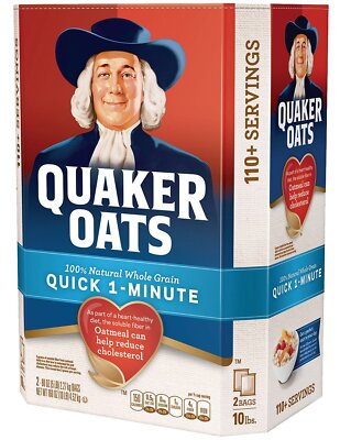 Quaker Oats 100% Whole Grain Quick 1-Minute Oatmeal Instant Oatmeal - 10 Pounds