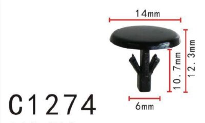 5PCS Nylon Cowl Top Rivet Retainer Retaining Clip Fastener (14x11x6mm) J00156741