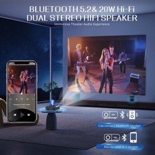 Portable Projector with Screen, Native 1080P Electric Focus Phone Projector