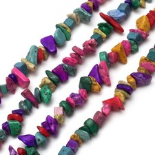 Multicolor Howlite Chip Beads 32  Strand 5 8mm Jewelry Making Bulk