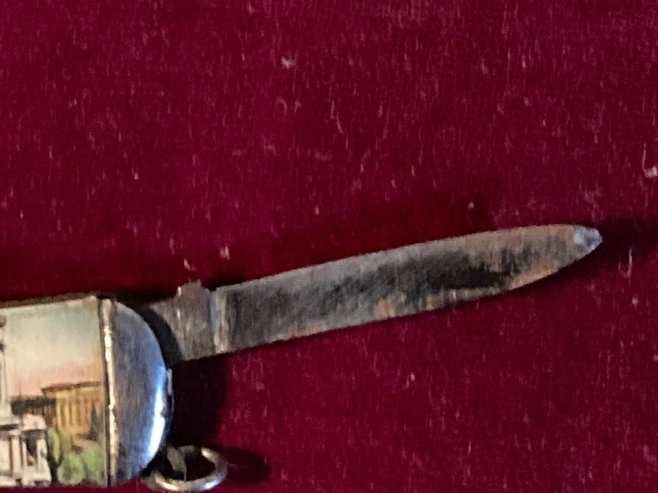 Cuchillo de bolsillo RARO VINTAGE: impresionante con lima de uñas y cuchillo - Roma - años 50 Foto 4 de 4