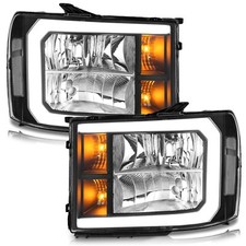 Weelmoto Pair Headlights For 2007-2013 Gmc Sierra 1500 2500hd 3500hd W Led Drl