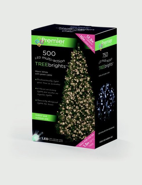 Premier 500 Warm White LED Treebrights Christmas Tree Lights LV152006WW ...
