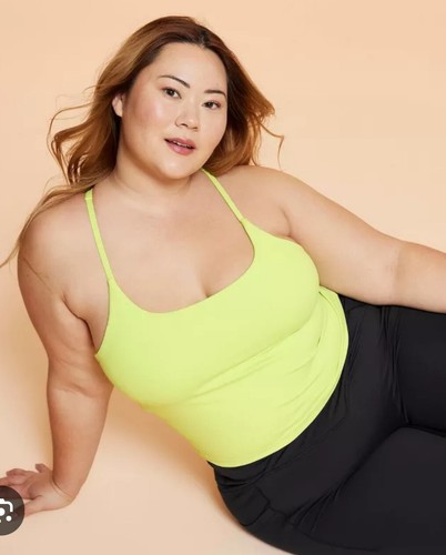 NWT Blogilates sz XS Limeade Strappy Tank Top Active Bra Shelf Sport Gym gg3 - Picture 3 of 8