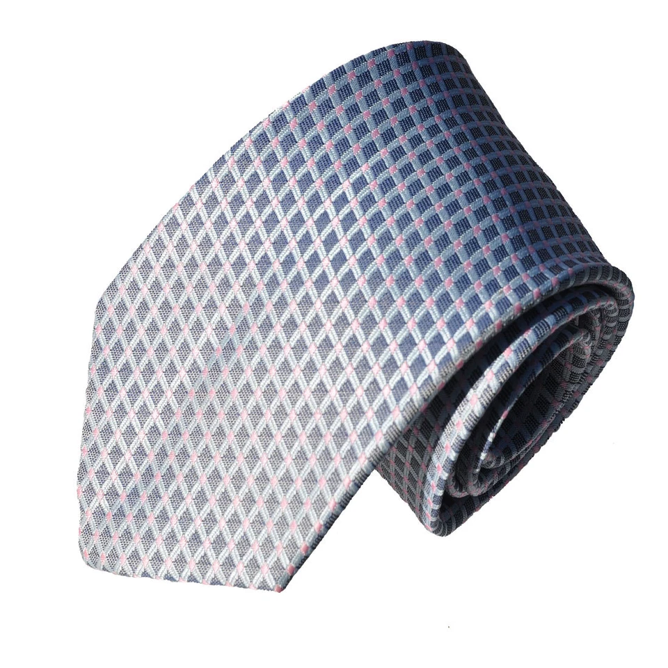 Мужской коричневый и темно-серый полосатый тканый галстук - Изображение 4 из 4