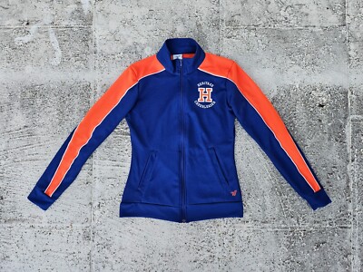 Varsity Spirit Girl Jacket Blue/Orange H Heritage Cheerleader Zip Up Size S
