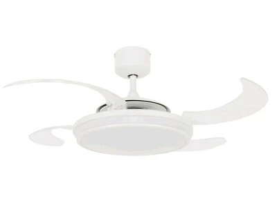 Nib Fanaway Evo1 White Ceiling Fan Clear Retractable Blades Air