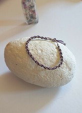 Bracelet tissu Friendship Amitié brésilien ajustable réglable_Champagne & violet