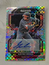 GAVIN CROSS 2022 Prizm Draft Power Plaid Autograph AUTO # 7/17 *Surface issue*