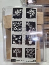stampin' up garden blocks set of 8 wood stamps / we1652 r4 t63
