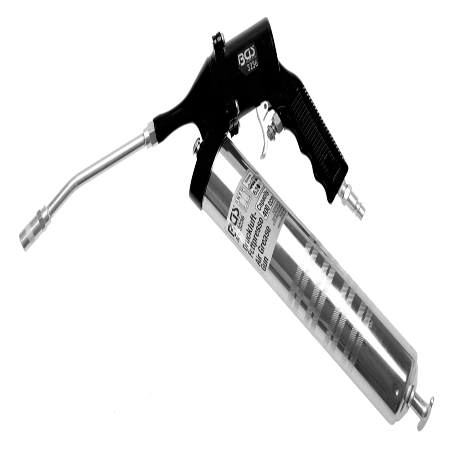 Ingrassatore Pneumatico Aria e Manuale Pompa Ingrassaggio Pistola Grasso BGS3236