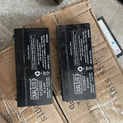 (2) Dual-Lite 0120922 6V 7Ah Emergency Light Replacement Battery