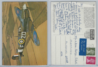 Postcard, England, Vickers Armstrong Supermarine Spitfire Airplane, 1992