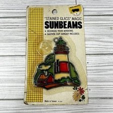 Sunbeams Lighthouse Sun Catcher Suction Cup Hanger 1983 Vintage 1