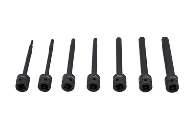Laser Tools Extra Lang Impact Sechskant Bit Set 1.3cmD 7pc 8580