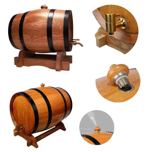 5L 10L 20L Litre Wine Oak Barrel Spirits Whiskey SS Tap Bung Constant Pressure