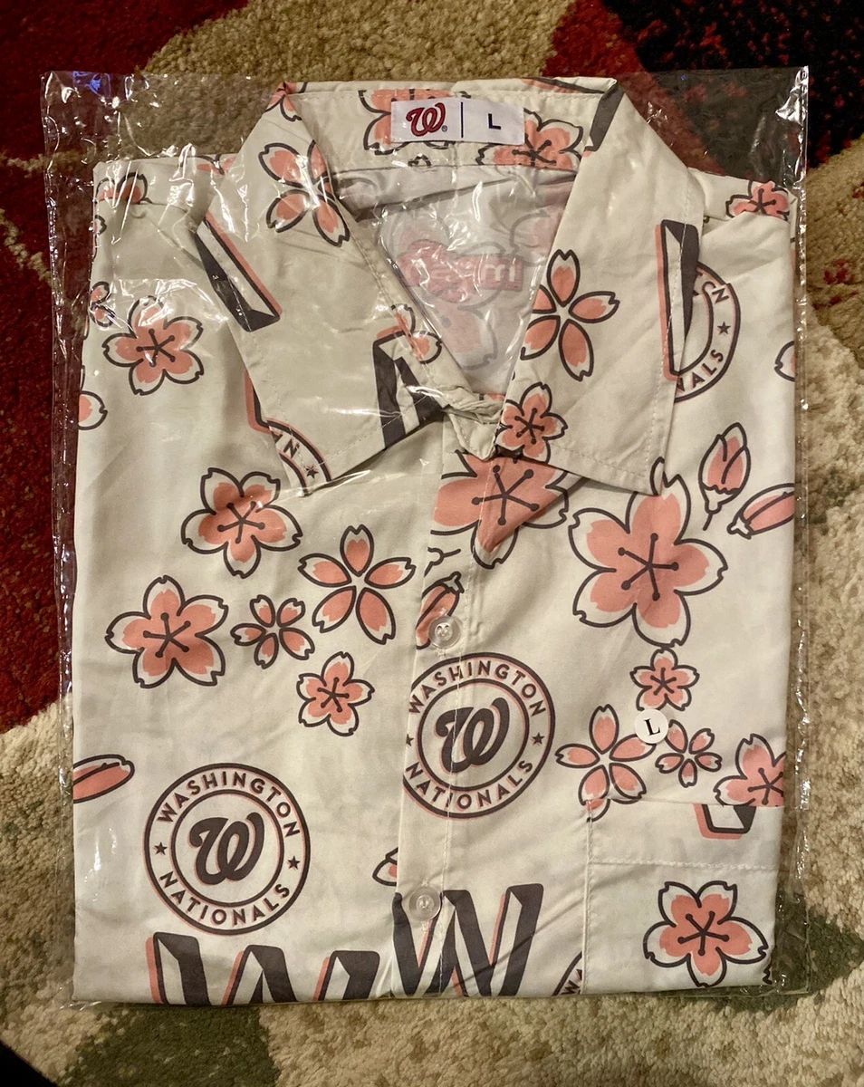 Washington Nationals Hawaiian Shirt (City Connect / Cherry Blossom) Size  Large