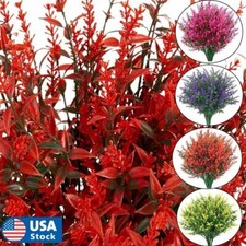 Artificial Flowers Fake Plants Decor 8 Bundles Vine Hanging Outdoor Home Garden