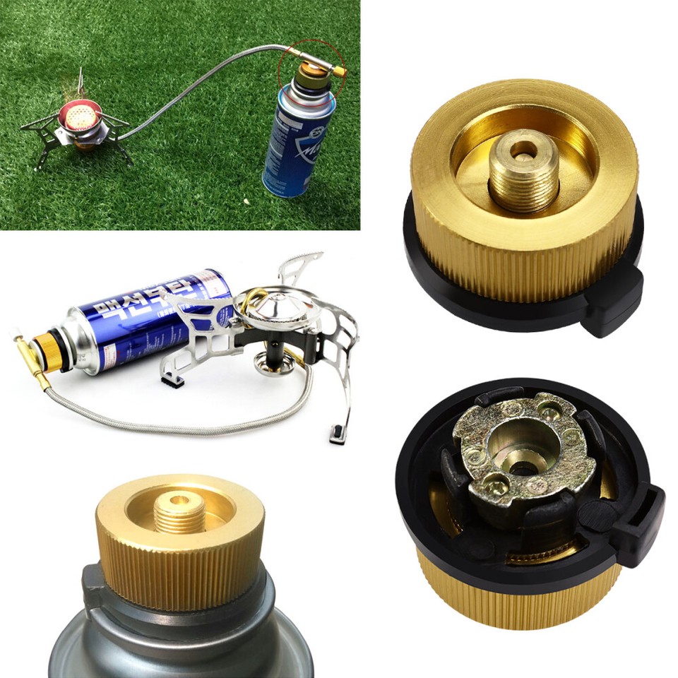 Small Camping Stove Adapter Burner 1Lb Propane Leakproof Gas Bottle