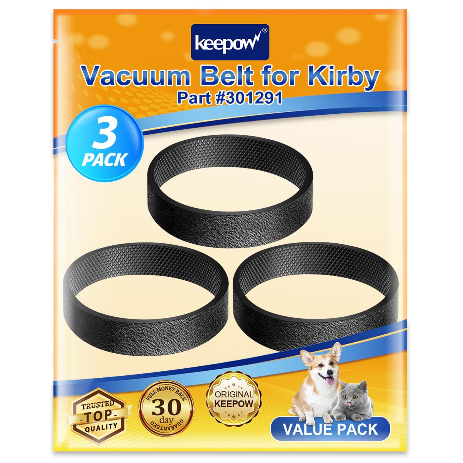 KEEPOW Kirby Vacuum Belts 301291 Compatible with Sentria Models