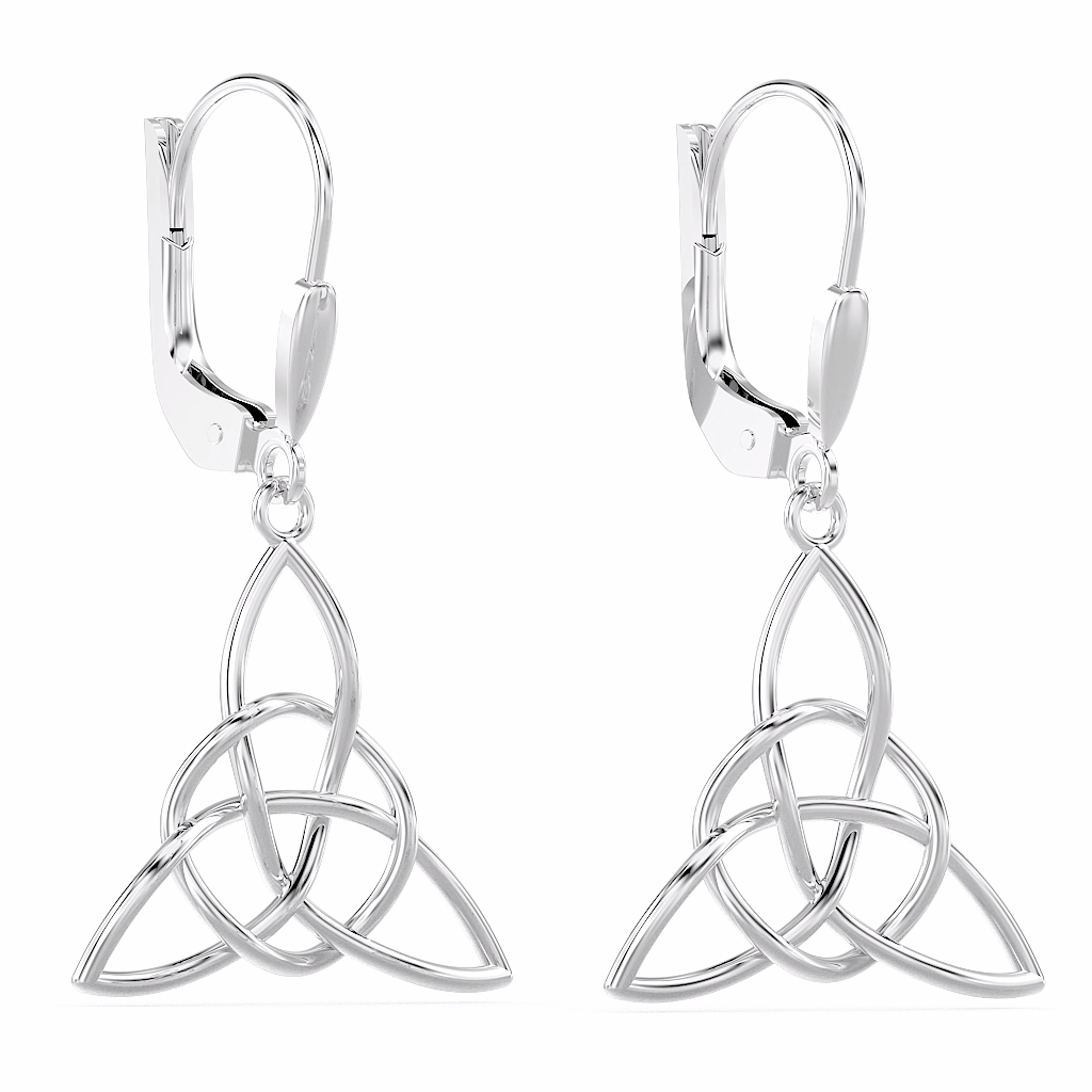 Celtic Knot Drop Earrings - 925 Sterling Silver Leverback Dangle Earrings For Women