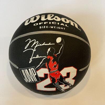 Beautiful Michael Jordan Signed Wilson #23 Jordan Slam Dunk