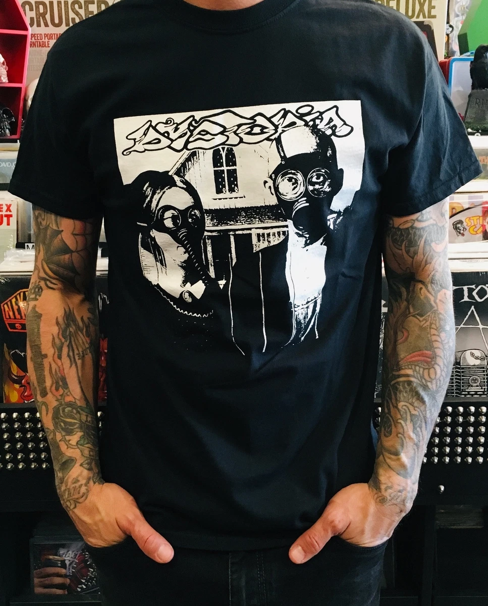 Dystopia band Gas Mask T shirt basic black Unisex Short sleeve tee