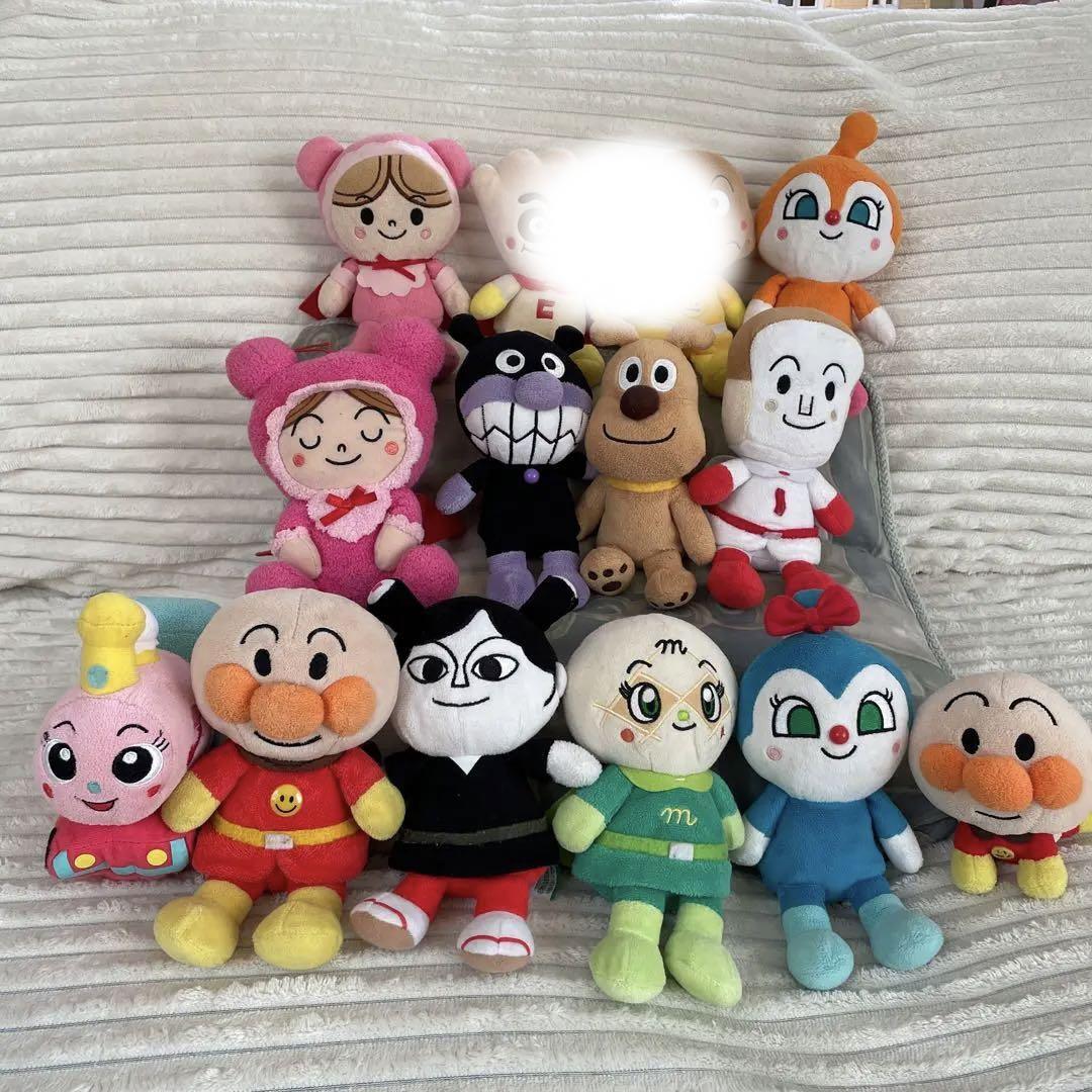 Anpanman Plush lot of 14 Set sale Akachan-man Melonpanna Meanyman