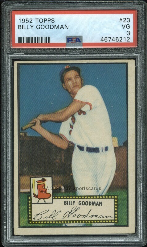 1952 Topps 23 RB Billy Goodman PSA 3 (6212)