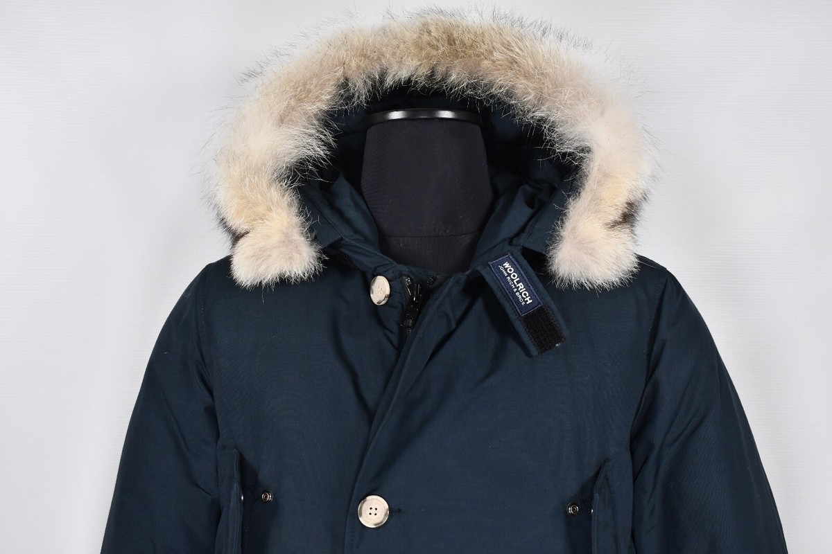 Woolrich Arctic Navy Blue Parka Down Jacket Coyote Canada Woolrich Arctic Navy Blue Parka Down Jacket Coyote Canada