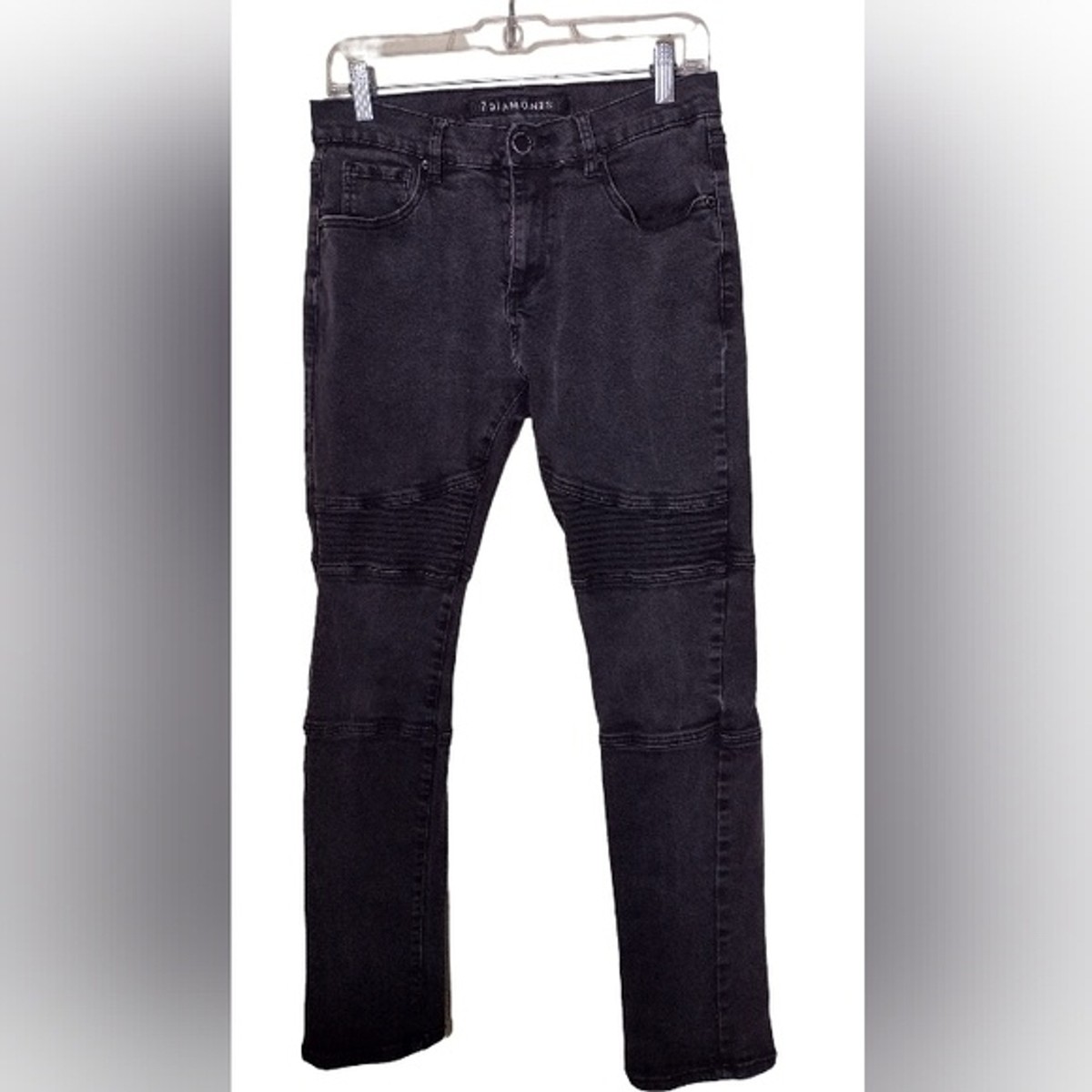 7 Diamonds Men's Moto Jeans Biker Size 31X34 Black Skinny | eBay 7 Diamonds Men's Moto Jeans Biker Size 31X34 Black Skinny | eBay