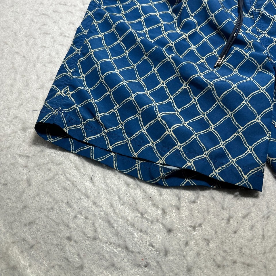 Lands' End Swim Trunks Mens Extra Large Blue Lined Polyester Swimwear