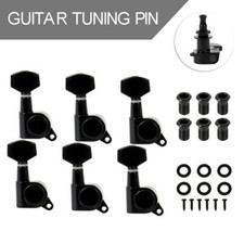Black Enclosed Guitar String Tuning Peg Tuner Machine Head 6R Right Inline