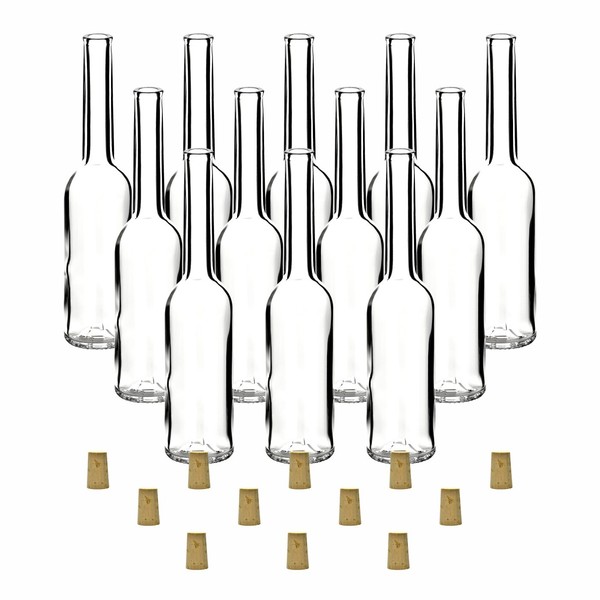 12 X Glasflasche 100 Ml Sinfonie Mit Spitzkorken - Leere Flasche FüR LiköR, ÖL-image
