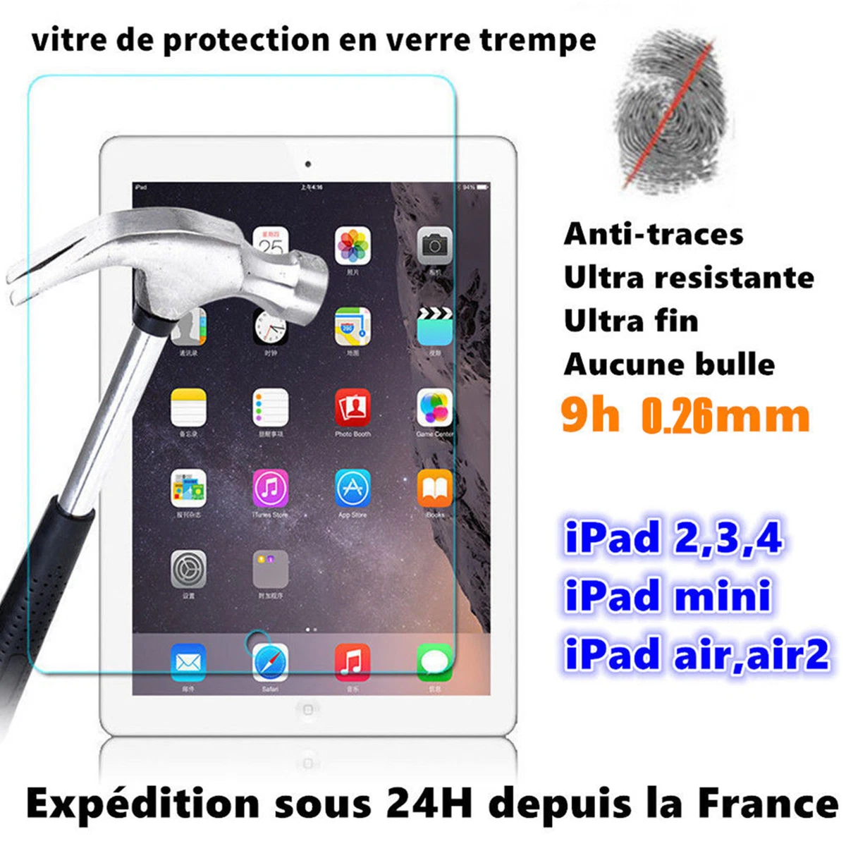 iPad Mini A1599 Verre Trempé ESR Protection Vitre Ecran Apple Oléophobe